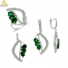 Gümüş zirkon taşlı set